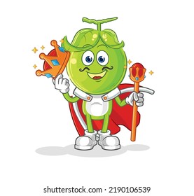 the pea head king vector. cartoon character