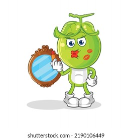the pea head make up mascot. cartoon vector