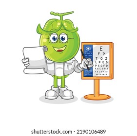 the pea head oculist cartoon. cartoon mascot vector