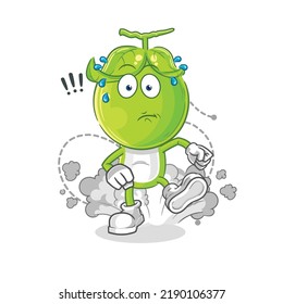the pea head running illustration. character vector