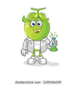 the pea head scientist character. cartoon mascot vector