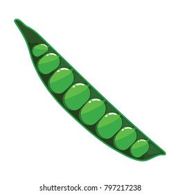 Pea icon. Flat color design. Vector illustration.