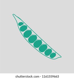 Pea icon. Gray background with green. Vector illustration.