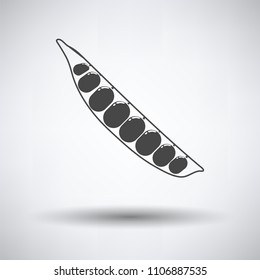 Pea icon on gray background, round shadow. Vector illustration.