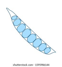Icono De La Pea. Línea Delgada Con Diseño De Relleno Azul. Ilustración vectorial.