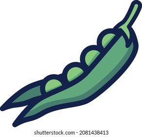 Pea illustration icon design flat food