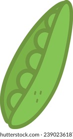 Pea isolated on white, beans icon, vector illustration.