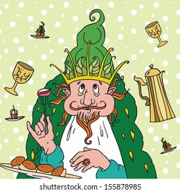 Pea King. Vector Clip art