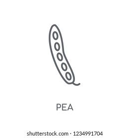 Pea linear icon. Modern outline Pea logo concept on white background from Fruits and vegetables collection. Suitable for use on web apps, mobile apps and print media.