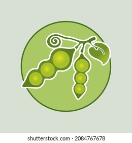 logotipo de pea muy adecuado para los amantes de las verduras comunidad o logotipo de tienda de verduras
