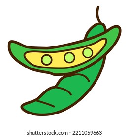 Pod de pié al estilo de doodle. Ilustración vectorial de una verdura