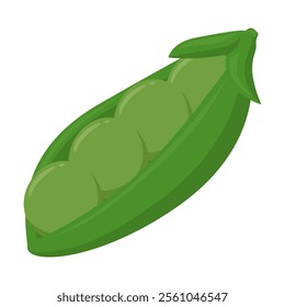 Pea Pod Emoji Icon Illustration. Vegetables Vector Symbol Emoticon Design Doodle Vector.