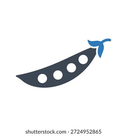 Icono de Pea Pod. Vector y glifo