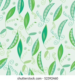 Pea pod seamless green pattern