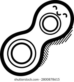 Pea Pod Shape Line Art Illustration Abstract Vegetable Pod Icon
