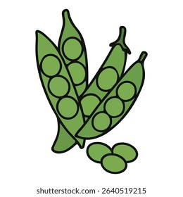 pea pod vector illustration, simple design