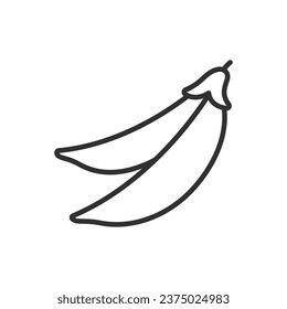 Pea pods, linear icon. Line with editable stroke