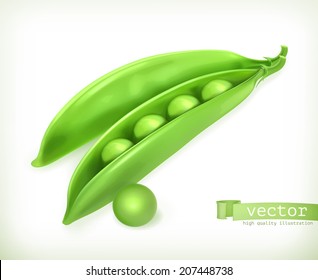 Pea pods, vector illustration