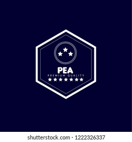 PEA premium quality emblem, label, badge. premium quality package label. vintage stamp. designed for PEA products