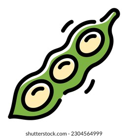 Pea Soybean Simple Line Icon Logo Symbol