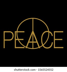 peace abstract gold,Graphic design print t-shirts,poster,vector