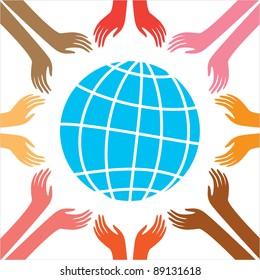 Peace for all people. Vector Illustration. The idea of ??the poster.