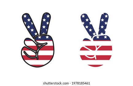 Peace , American Flag Vector And Clip Art