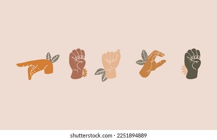 PEACE in American sign language. The concept of peace support among deaf people. American sign language. Floral arrangement