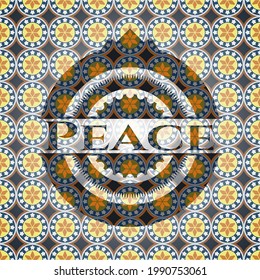 Peace arabesque emblem background. arabic decoration. 