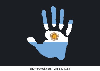 Paz para a Argentina com bandeira, Bandeira da Argentina símbolo nacional ilustração Vetor, Retângulo Argentina bandeira ilustração, Vetor plano ilustração
