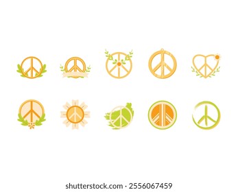Peace Art Design Element Set 