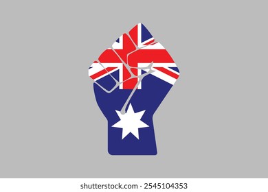 Peace for Australia with flag, Flag of Australia national country symbol illustration Vector, Rectangle Australia flag illustration, Flat vector illustration
