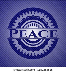 Peace badge with denim texture