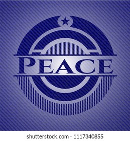 Peace badge with jean texture