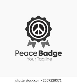 Peace Badge Logo Design Template. Good for Business, Agency, Community and Organization.