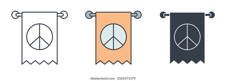Peace Banner icon symbol vector illustration isolated on white background