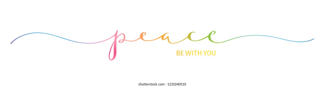 PEACE BE WITH YOU brush calligraphy banner