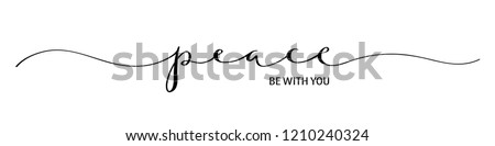 PEACE BE WITH YOU brush calligraphy banner