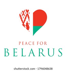 Frieden für Belarus Design-Illustration. Freiheit des belarussischen Volkes. Vektorgrafik für Plakatbanner. Design für die Menschheit, Frieden, Spenden, Wohltätigkeit und Anti-Krieg