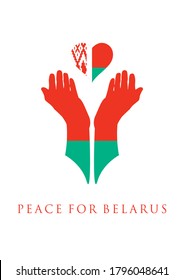 Frieden für Belarus Design-Illustration. Freiheit des belarussischen Volkes. Vektorgrafik für Plakatbanner. Design für die Menschheit, Frieden, Spenden, Wohltätigkeit und Anti-Krieg