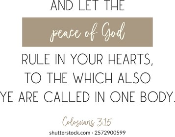 Peace Bible Verse, Christian biblical quote, vector illustration