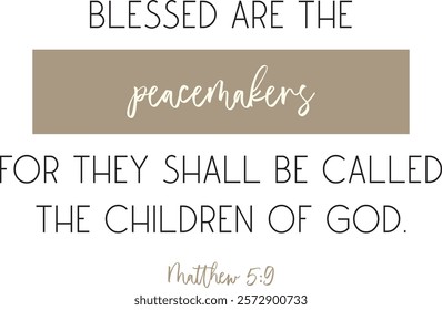 Peace Bible Verse, Christian biblical quote, vector illustration