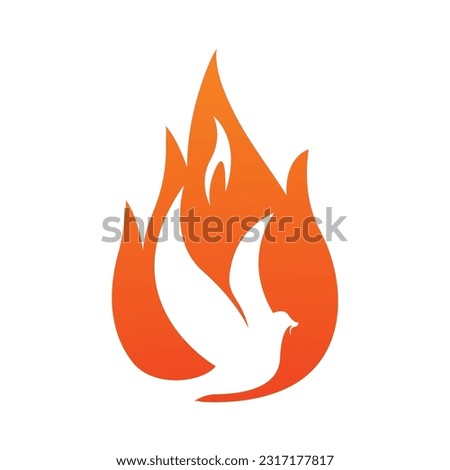 Peace bird dove on fire
