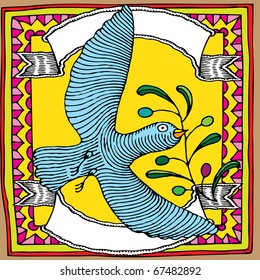 peace bird framed color