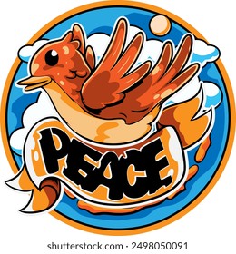 peace bird logo vector for tshirt or etc