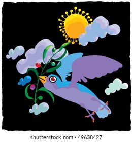 peace bird on dark background