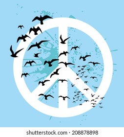 peace and birds vector art
