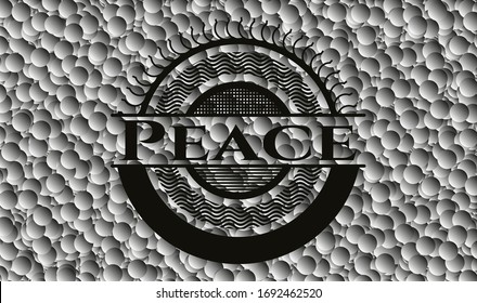 Peace black emblem with bubbles background. Vintage. Vector Illustration. Detailed.