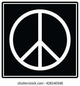 Peace black sign. Vector illustration