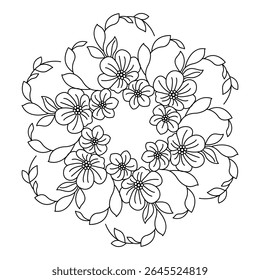 Peace bloom illusion mandala coloring book page